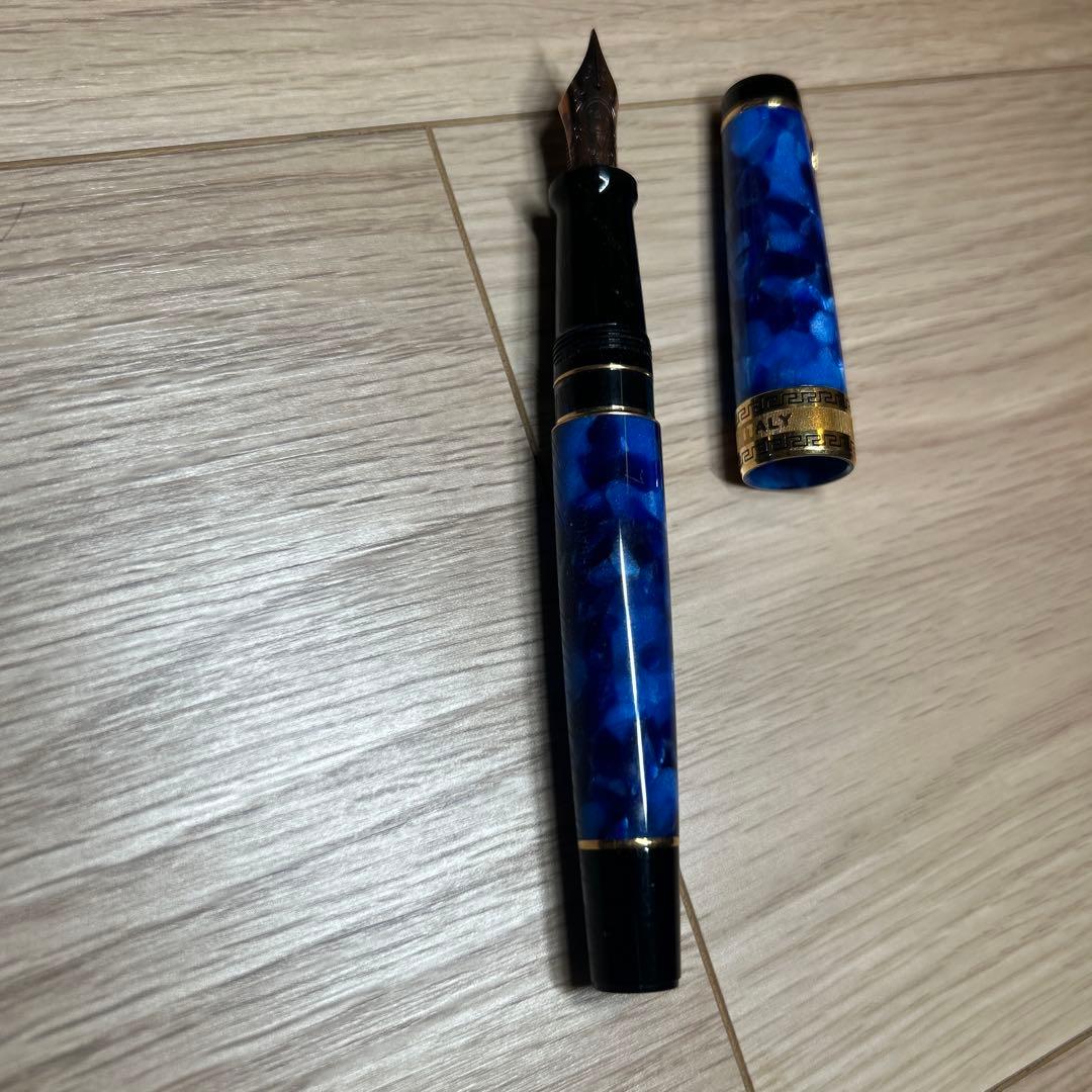 AURORA オプティマ　ブルー　万年筆 アウロラ樹脂製