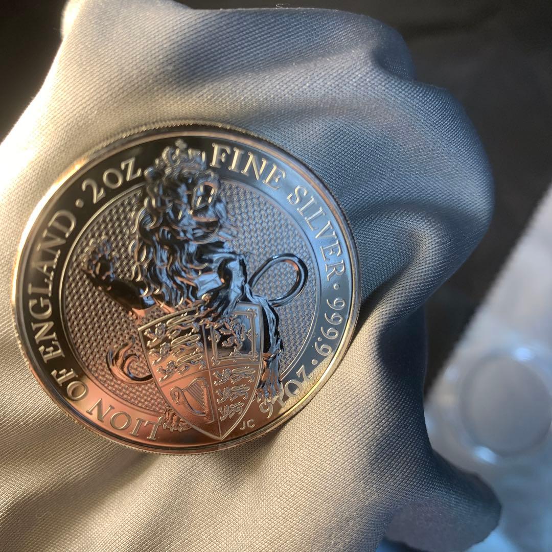 S1 純銀貨 2オンス クイーンズビースト　2016 ライオン・イングランド