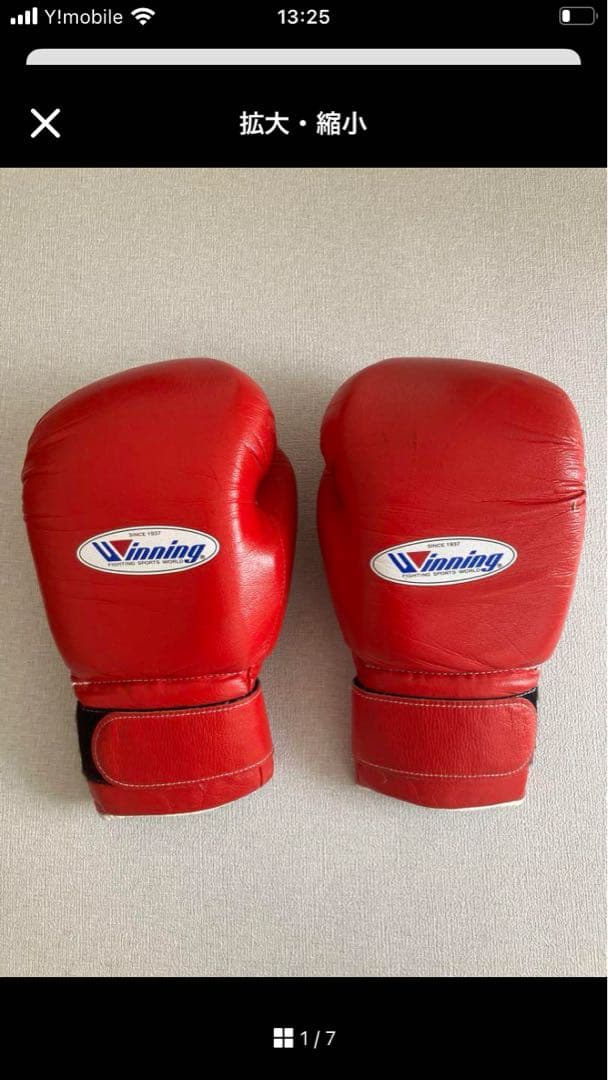 もりあつ　Winning ボクシンググローブ 赤 黒