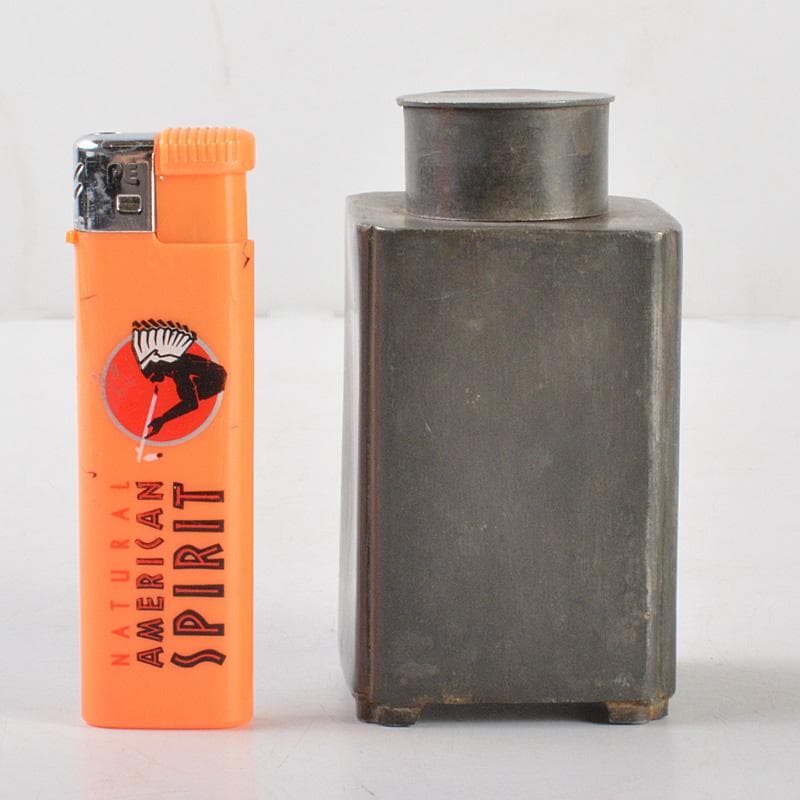 煎茶道具　古錫　茶壷　茶心壷　約110ｇ　在銘　M　R5183