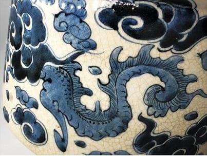 【 呉須水指 】　唐物骨董　清朝古玩　桐箱付き　　　　N0505I