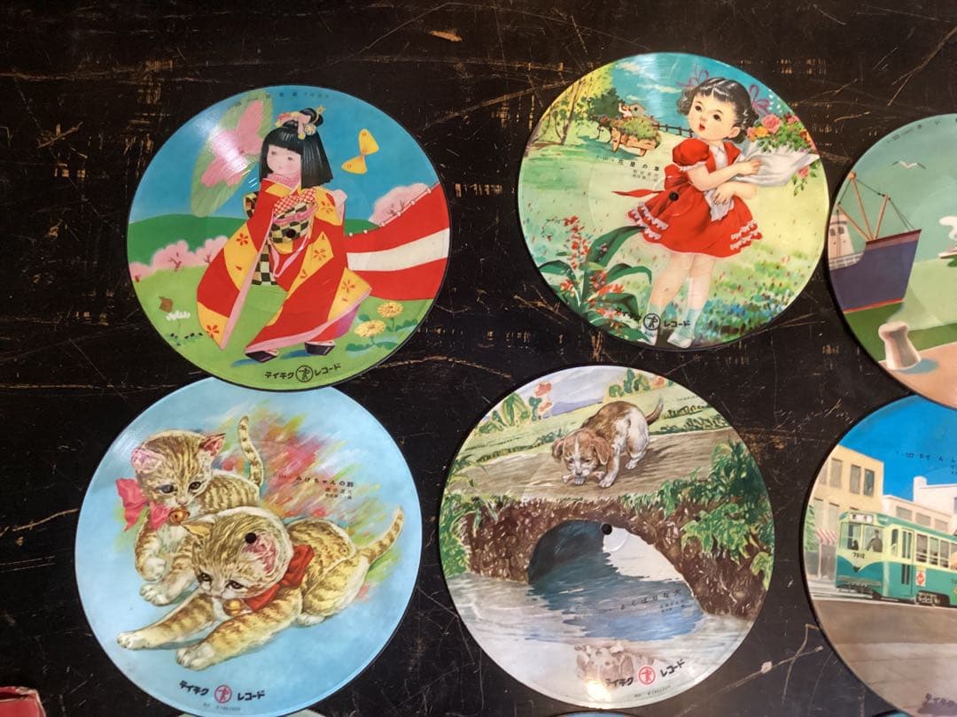 レトロ　ピクチャーレコード　１９枚　SPレコード　童謡　漫画