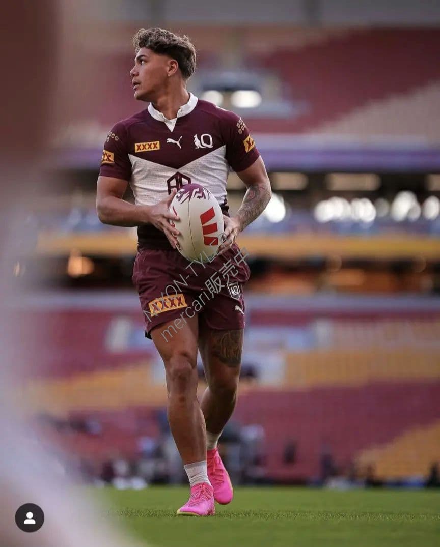 【海外Ｍサイズ】NRL ＱＬＤマルーンズ キャプテンズラン ジャージ