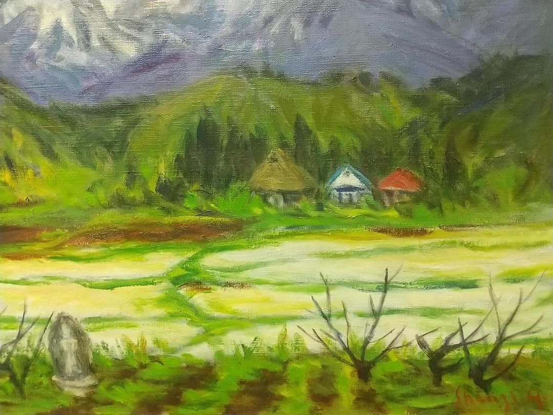 「蔵王山麓」F10 油絵 絵画