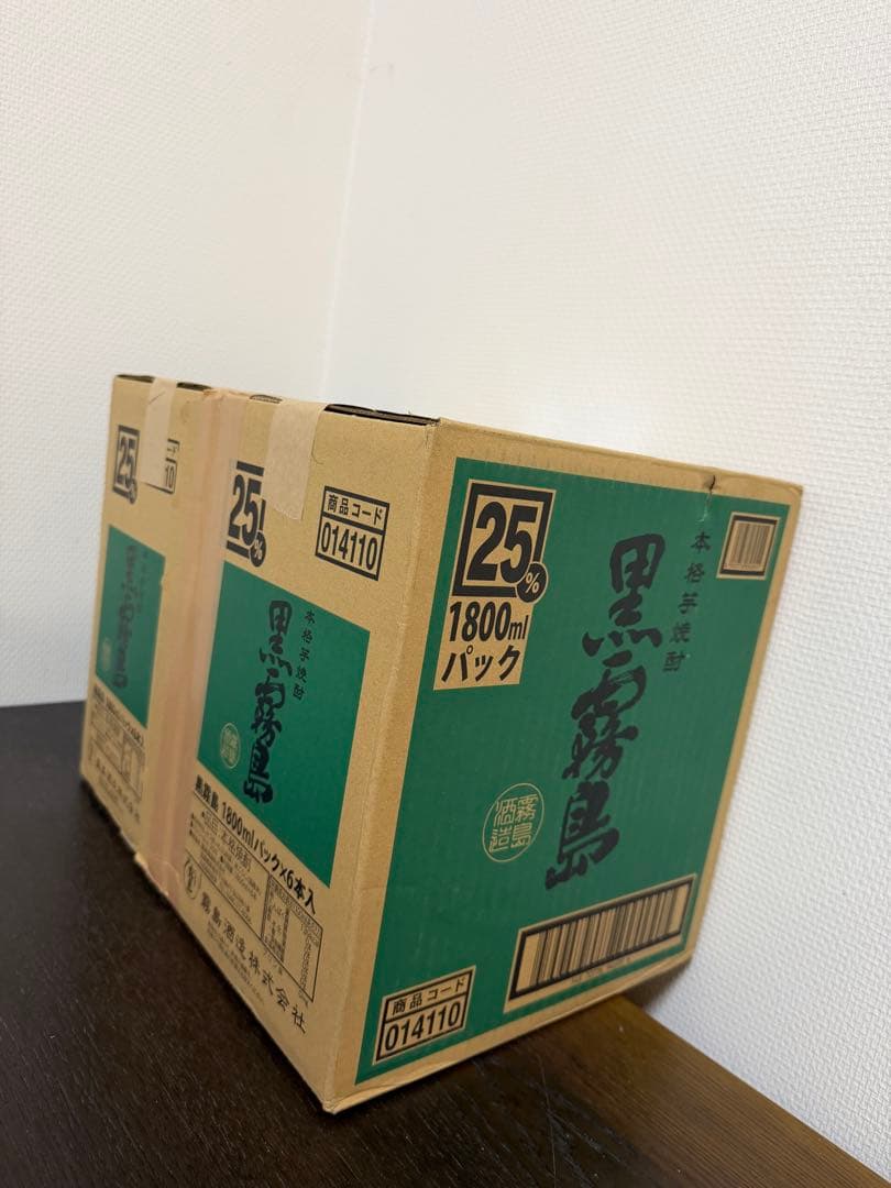 黒霧島 25% 1800ml パック 6本入り×2の12本