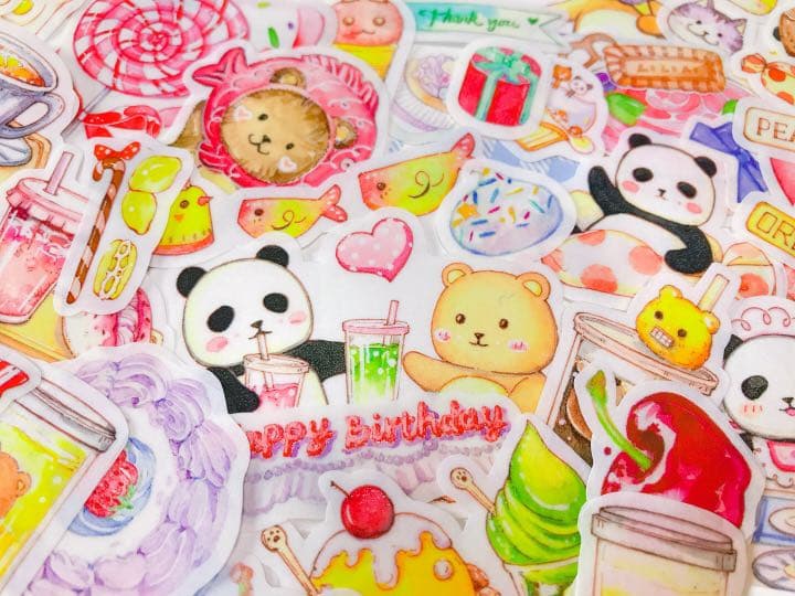 可愛いい❤️❤️フレークシール( ⸝⸝•ᴗ•⸝⸝ )くまパンの仲良し喫茶店♡♡新柄