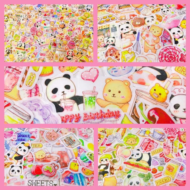 可愛いい❤️❤️フレークシール( ⸝⸝•ᴗ•⸝⸝ )くまパンの仲良し喫茶店♡♡新柄