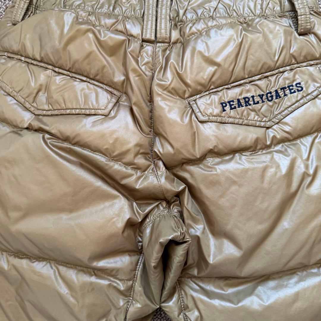 ダウン素材　パーリーゲイツ　パンツ　S〜M相当　極美品　金　ゴールド　暖パン　3