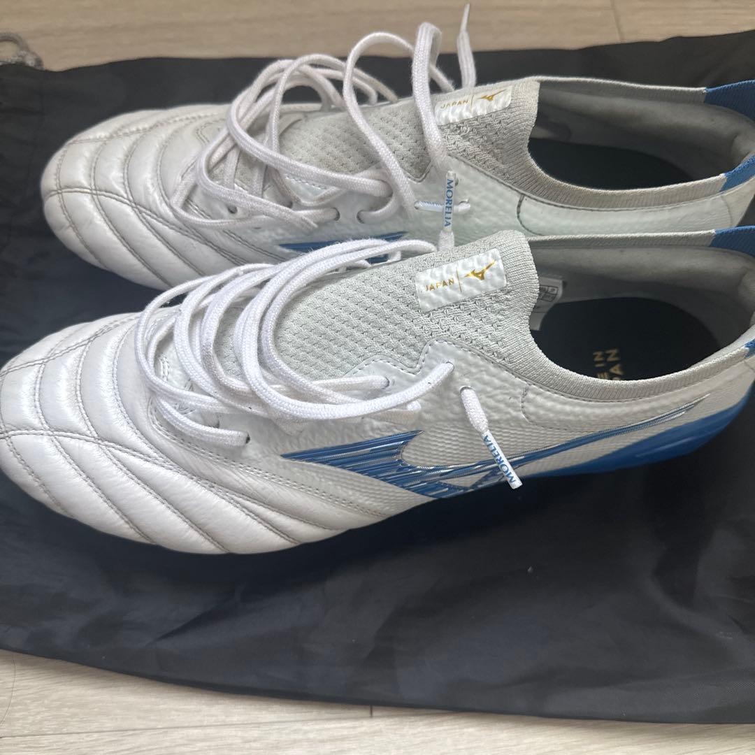 Mizuno サッカーシューズ ホワイト/ブルー モレリアベータ取替式
