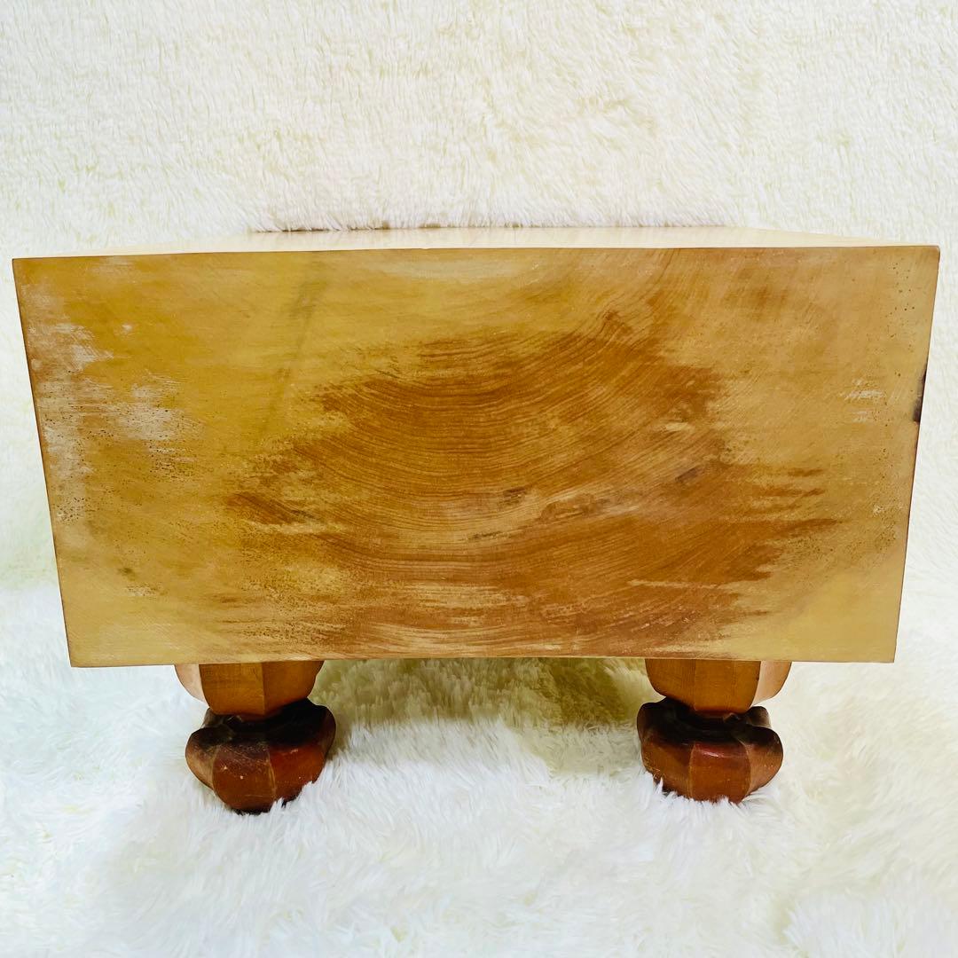 囲碁盤　脚付き　厚み6寸6分　ヘソあり　板目木裏　桐製カバー付き