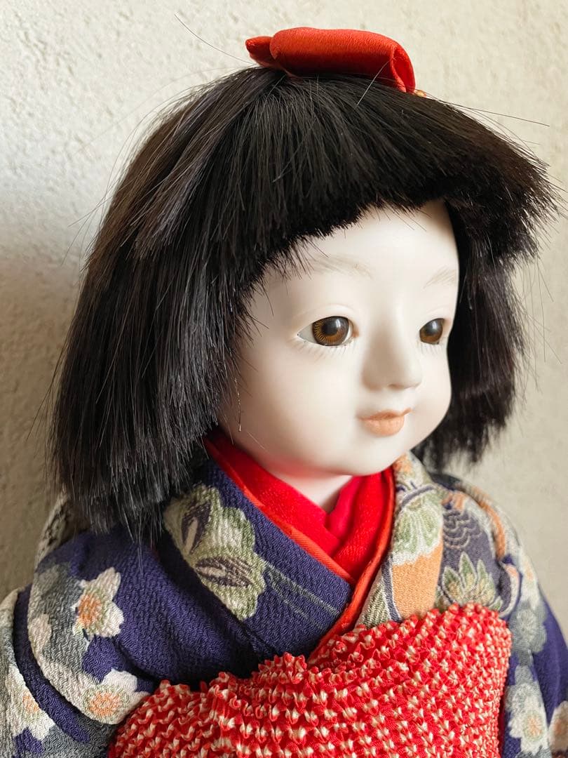 ビスクドール 日本人形 ハンドメイド 市松人形 着物 創作人形 和 アンティーク