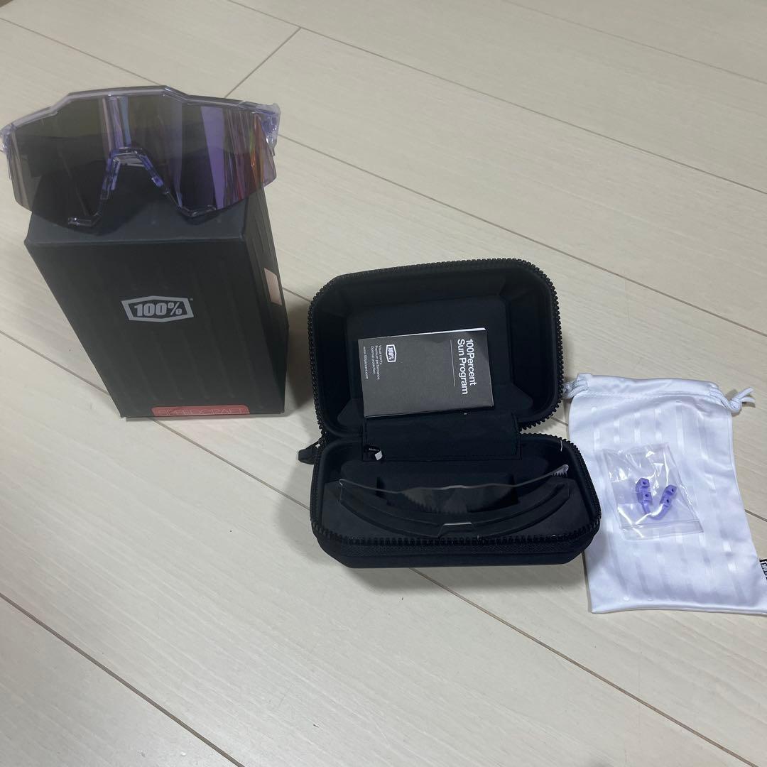 【新品未使用】100% 紫色ゴーグル ケース付き　野球等のスポーツに最適