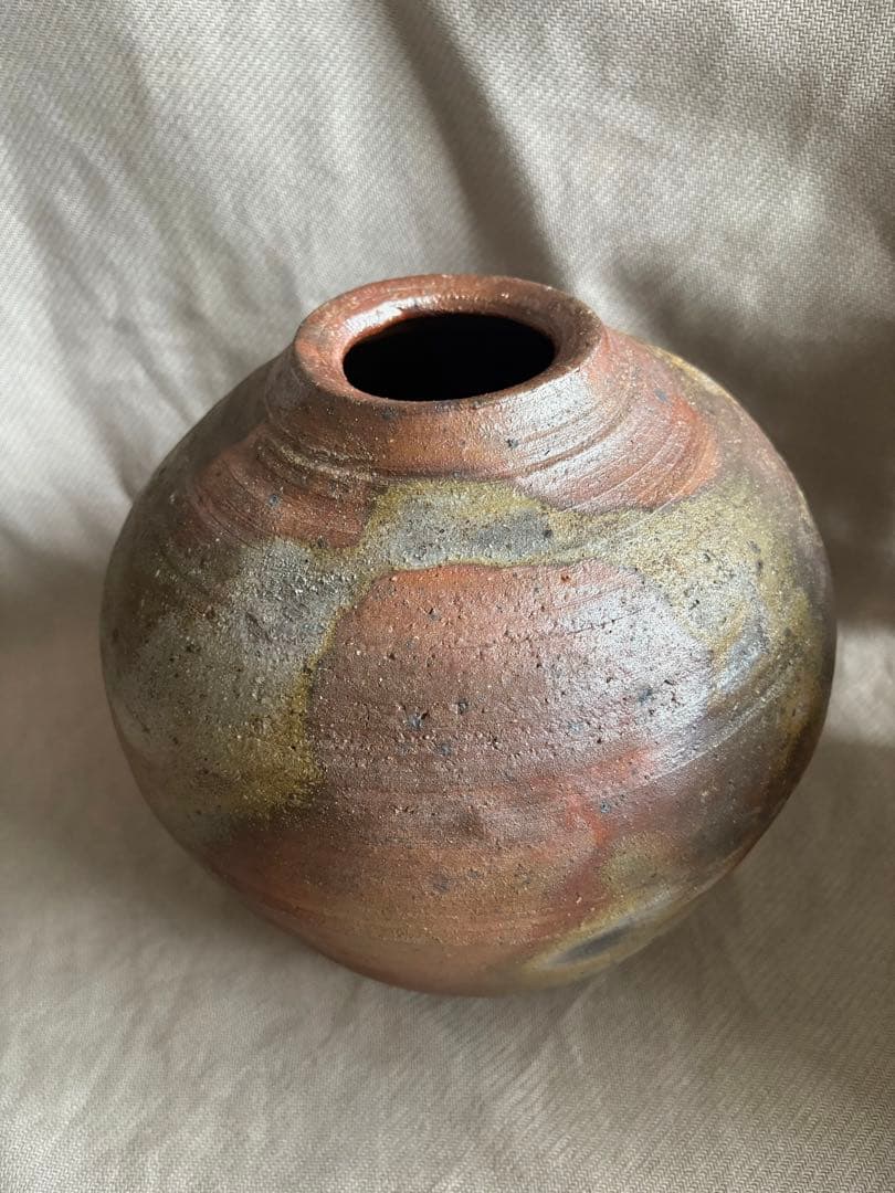 備前焼　藤原陶斎　花瓶　壺