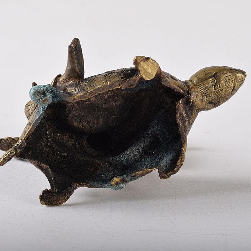 仏教美術　古銅鍍金　ヒンドゥー教　亀に乗るシヴァ神像　仏像　置物　V　7906