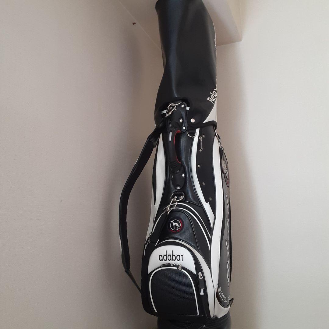 adabat ゴルフ キャディバッグ 黒/白　犬