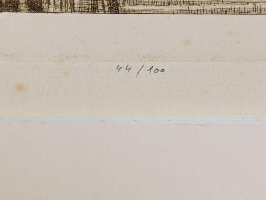 【真作】版画　作者不詳　サイン有　銅版画　漁夫の砦　ハンガリー　名品　T194