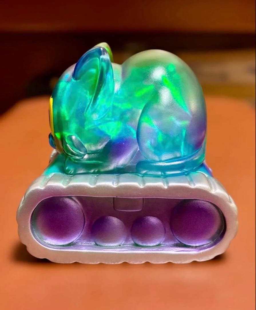 【レア】アートジャンキー　ロッコンカームキャット　クリアグリーン&GID 蓄光