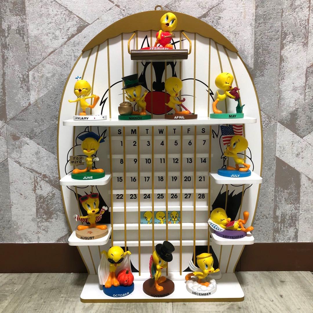 ルーニーチューンズトゥイーティーフィギュア鳥かご壁掛けカレンダーUSコレクター品