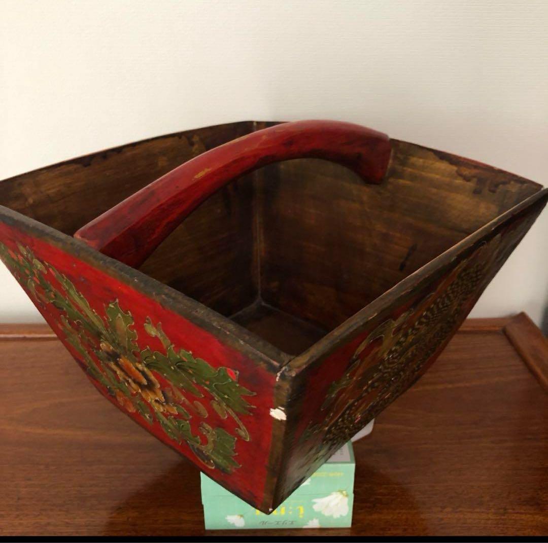 清代 木製龍紋斗