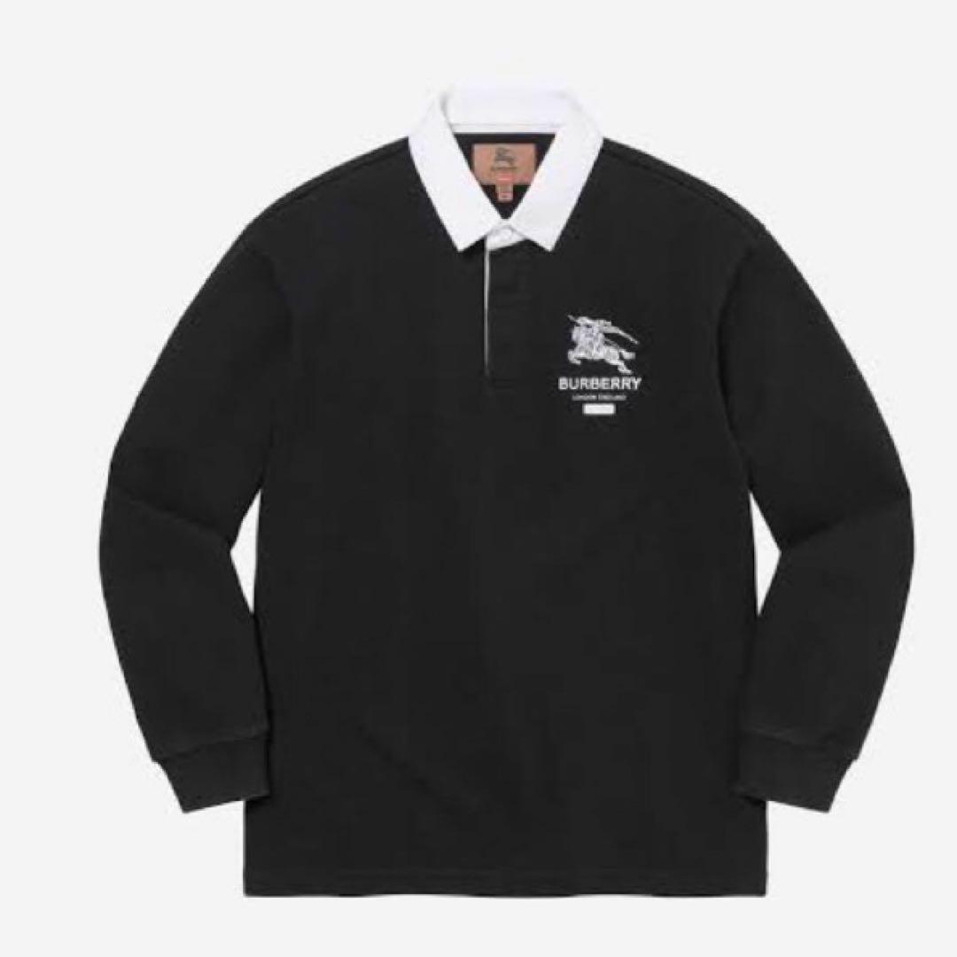 BURBERRY ブラック ポロシャツ M ラガーシャツ 長袖