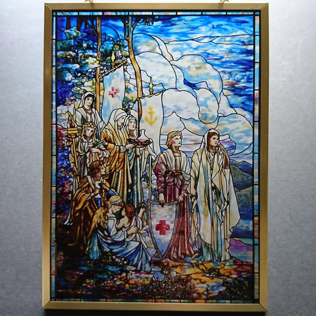 新品ルイスCティファニー ステンドグラス赤十字Red Crossグラスマスターズ