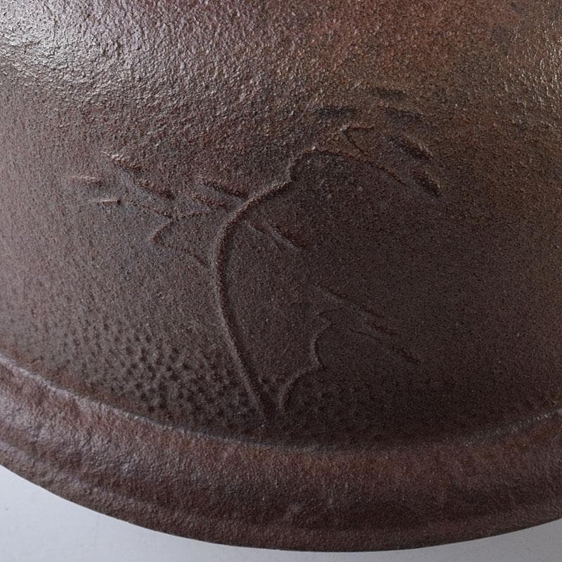 茶道具　人間国宝　釜師　高橋敬典作　浜松地紋真形羽付釜　共袋共箱　VR8722H