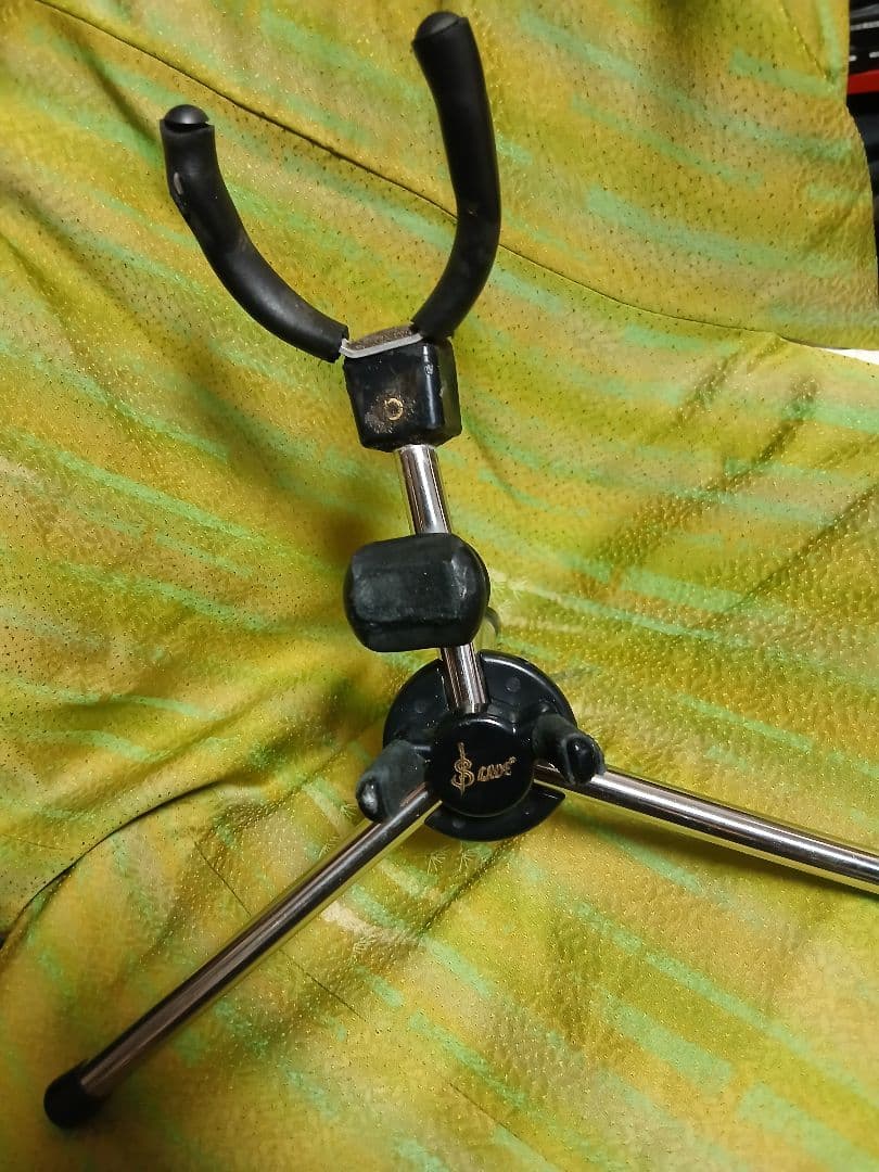 カーブド ソプラノサックス　ノーブランド良品　ブラック　スタンド付属！