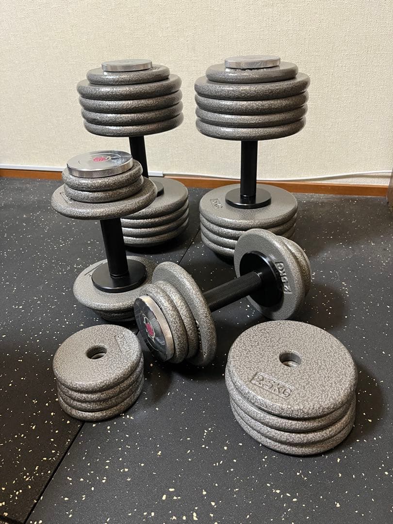 GFCダンベルグリップ（中・短2セット）モリヤプレート125kg 直接引取限定