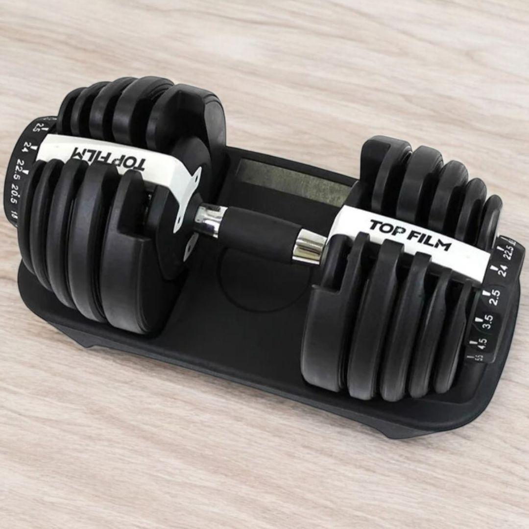 【新品】可変式ダンベル 24kg ホワイト　15段階調整 筋トレ 安全設計単品