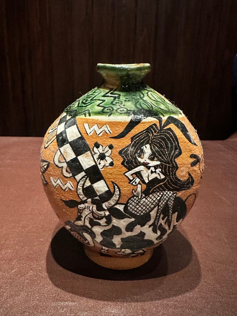 深見文紀　漫画織部　バニーガール文　ぐい呑