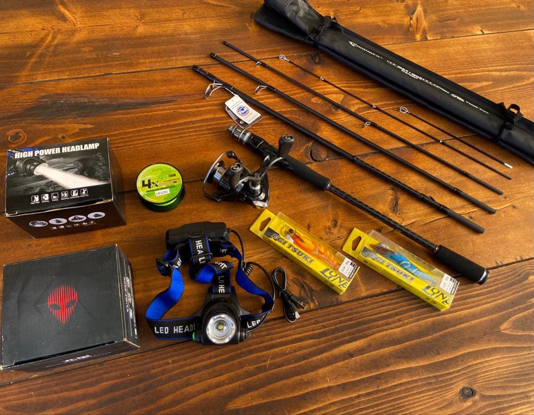エギングセット　超軽量　カーボンロッド　エギングロッド　8ft PEライン