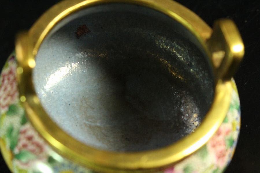 中国美術 琺瑯彩 香炉 箸筒 香合 三揃(K-A831)