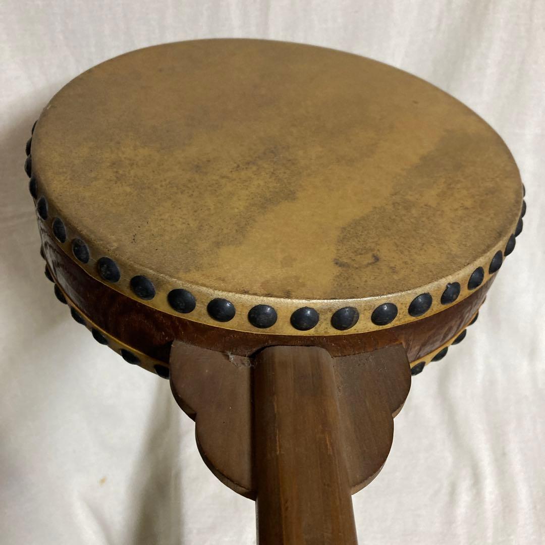 片手 太鼓 レトロ うちわ太鼓 両面たいこ