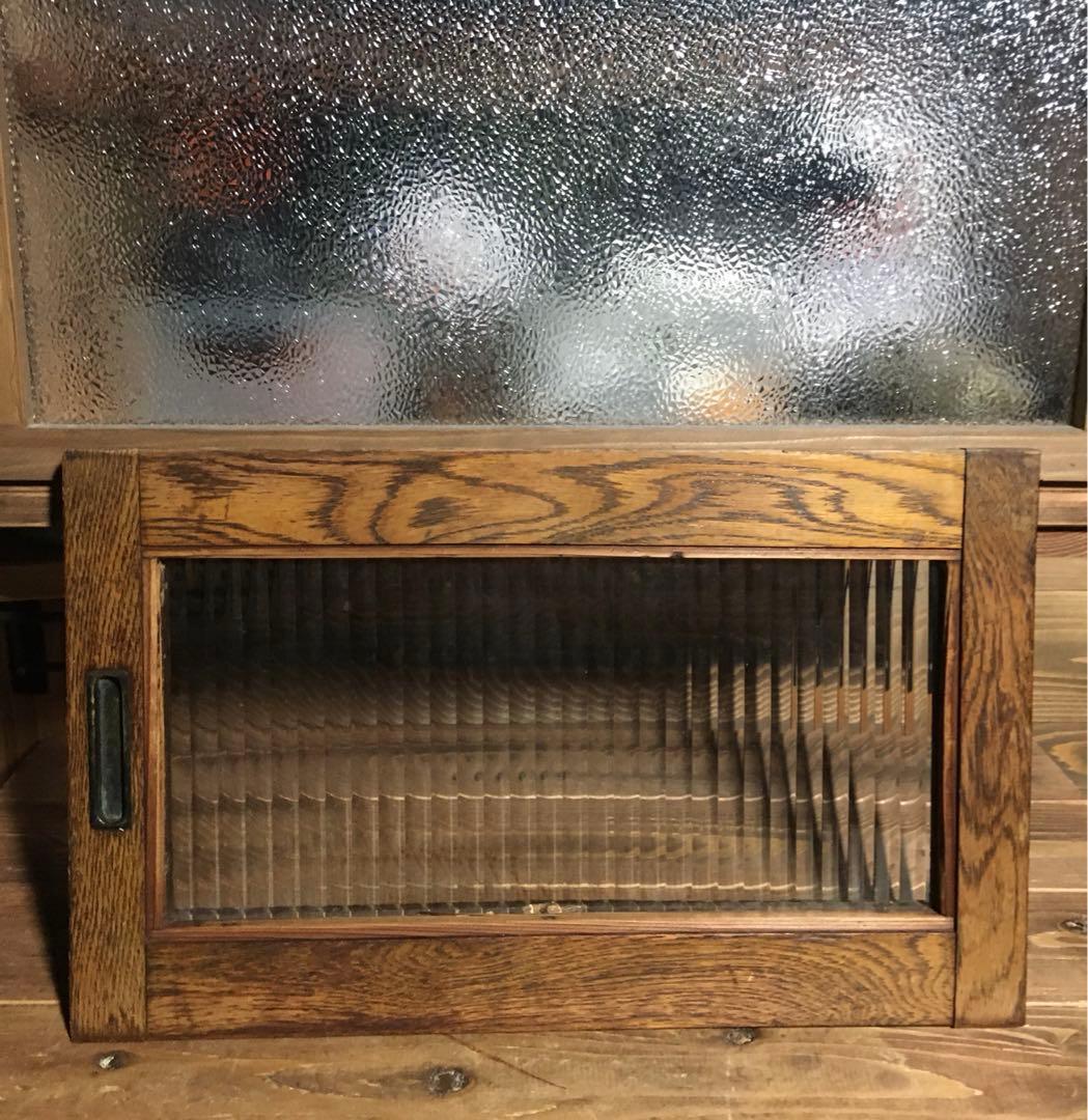 メルカリ便発送★モールガラス★木枠★古材★引き戸★昭和レトロ★ ブィンテージ★