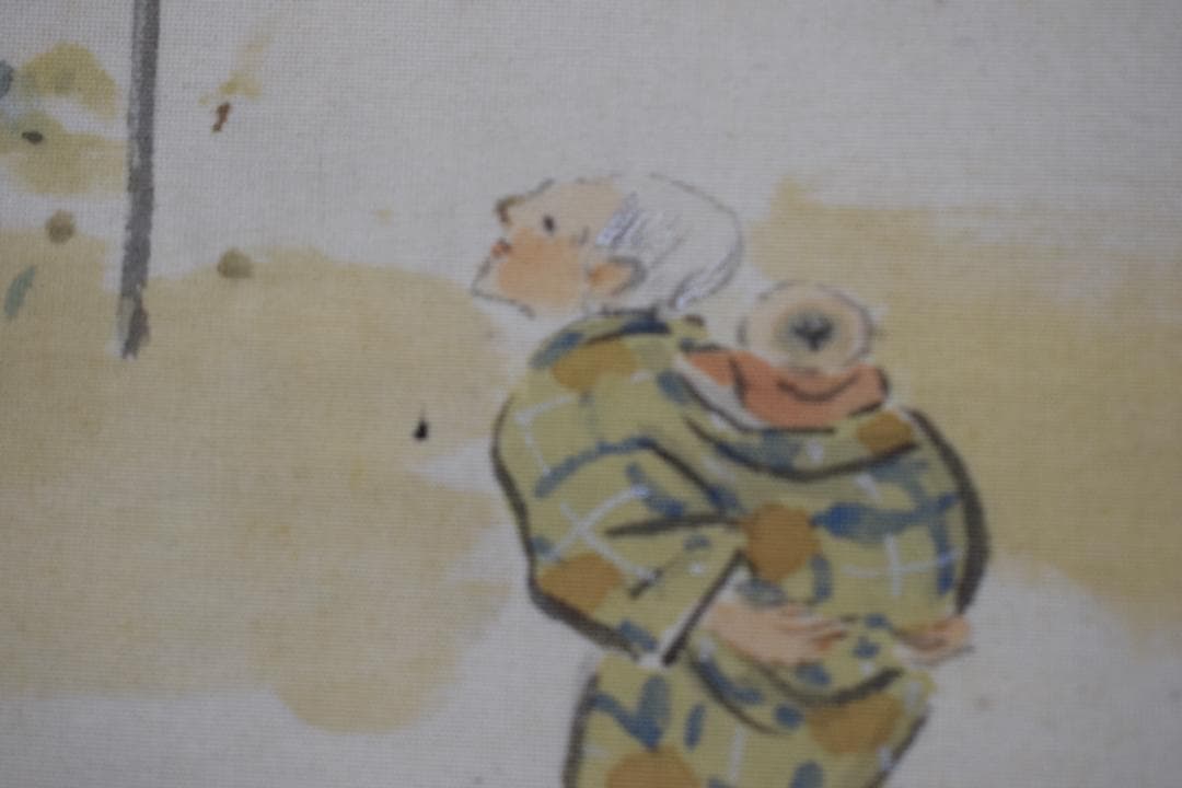 【真作】吉田逸言/月下砧之図/山水図/掛軸☆宝船☆Y-909　JM