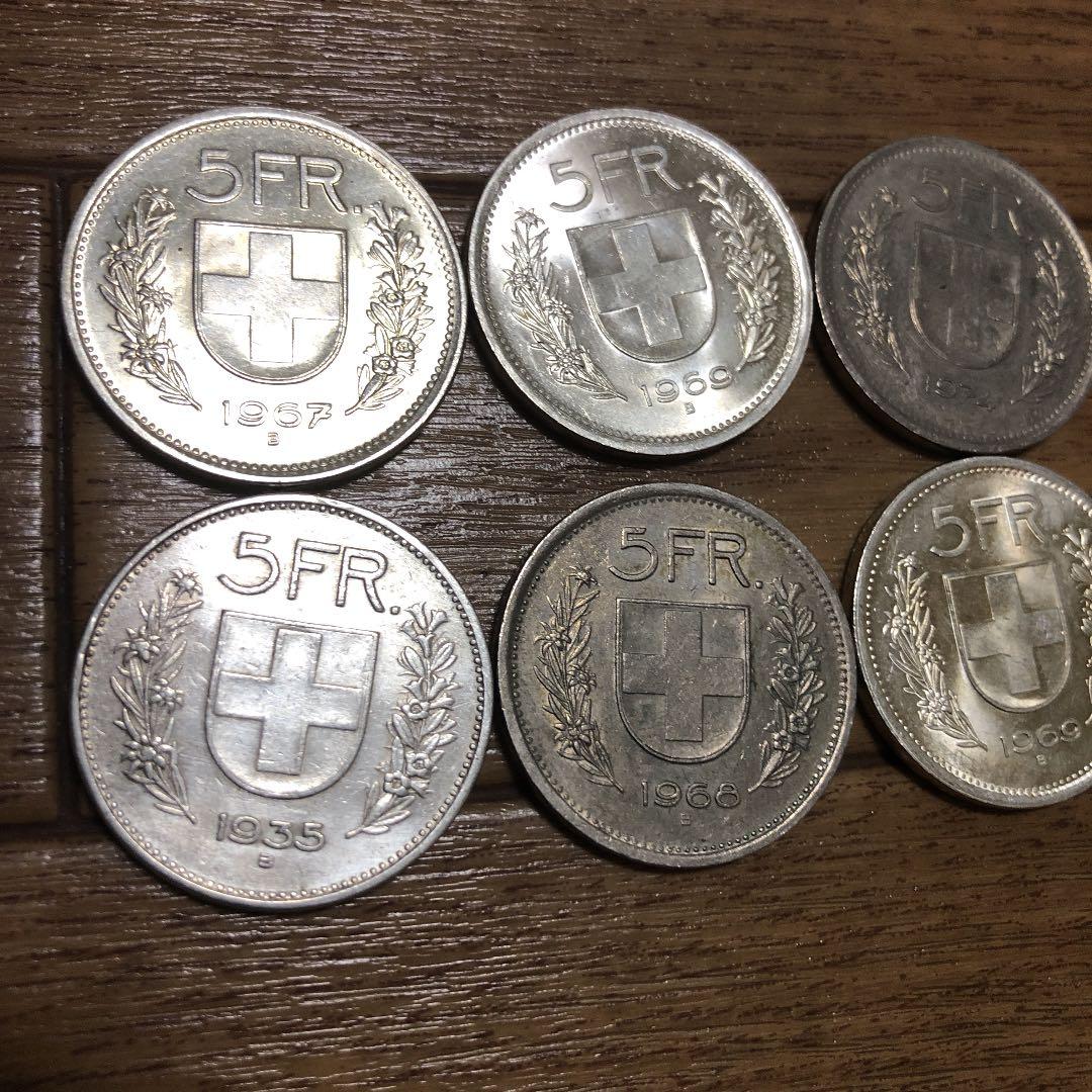 5フラン 5FR 世界の6枚　worldcoin