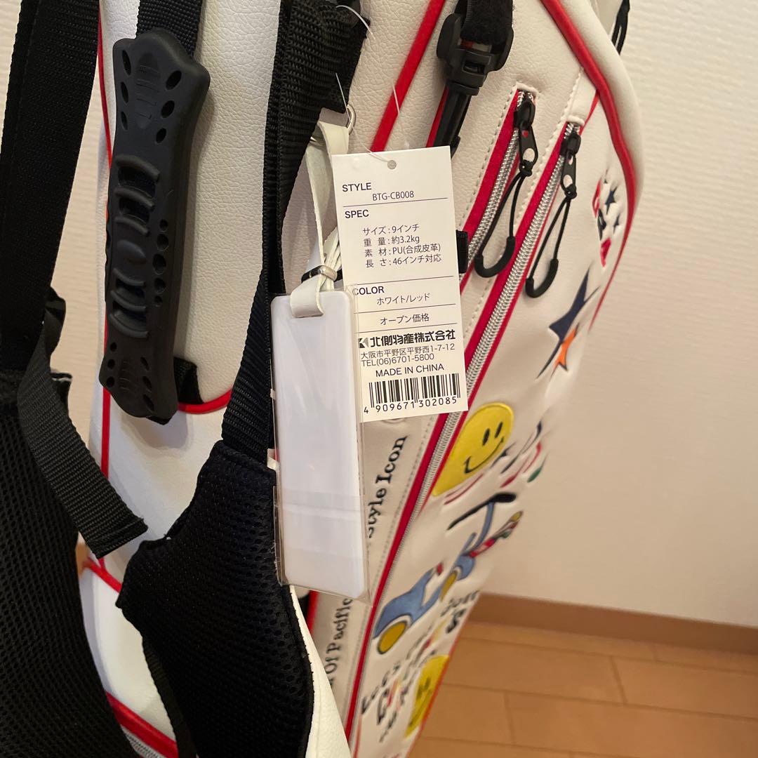 ブルーティーゴルフ スタンドキャディバッグ ホワイト/レッド