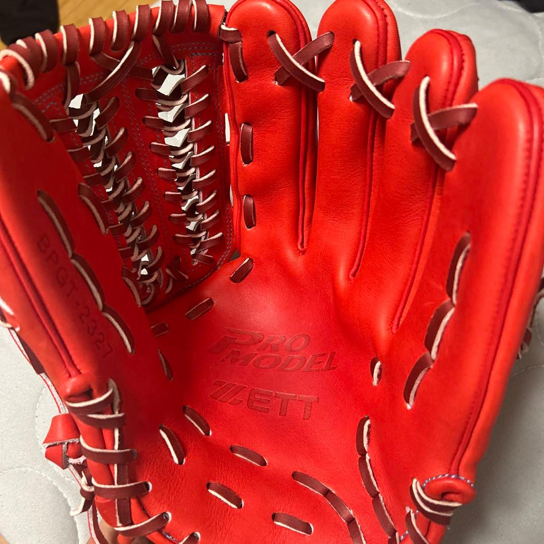 ZETT プロモデル 硬式グローブ 右投げ 赤
