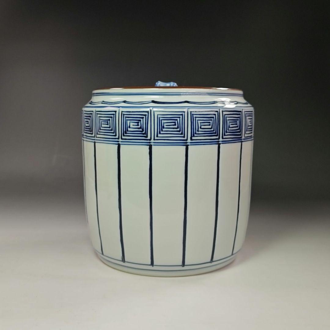 イ702 水指『中村春暁造』『染付桶側　水指　共箱』茶道具