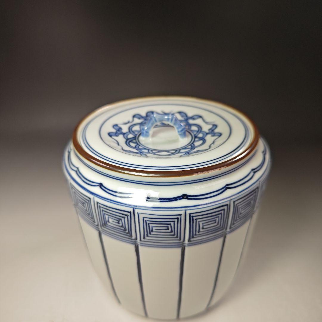 イ702 水指『中村春暁造』『染付桶側　水指　共箱』茶道具