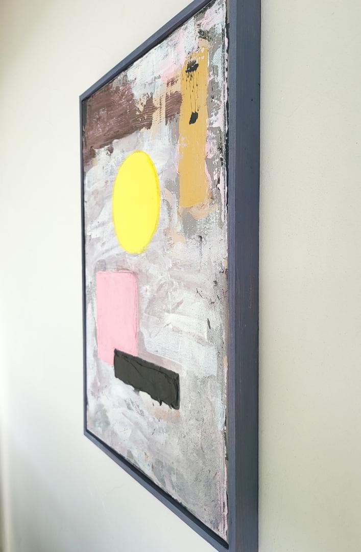 理想的な配置/ 抽象画 キャンバス 額セット 44×32㎝ 原画1点のみ モダン