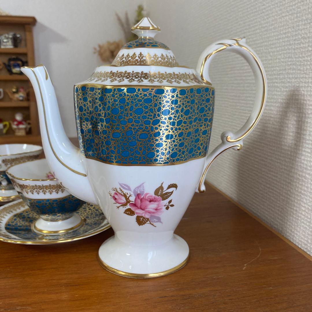 ハマースレイ ピンクローズ　ピーコック　金彩　4人用　コーヒーセット