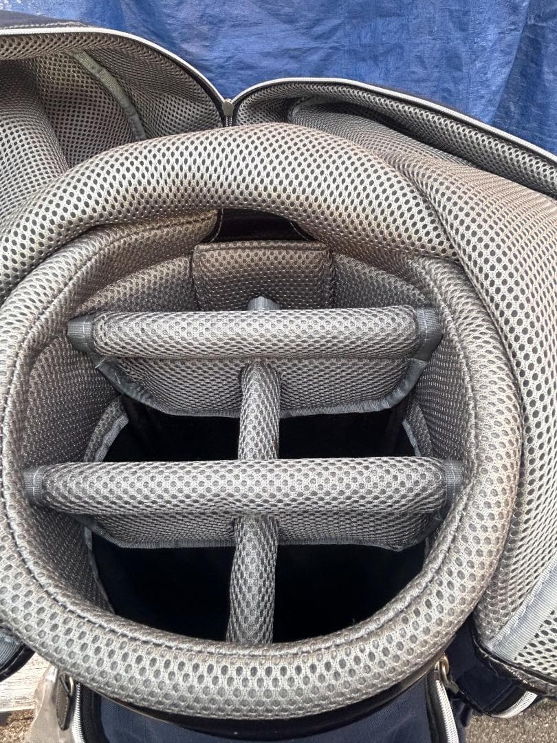 ●超美品【ヒールクリーク】キャディバッグ【紺】シューズケース付き