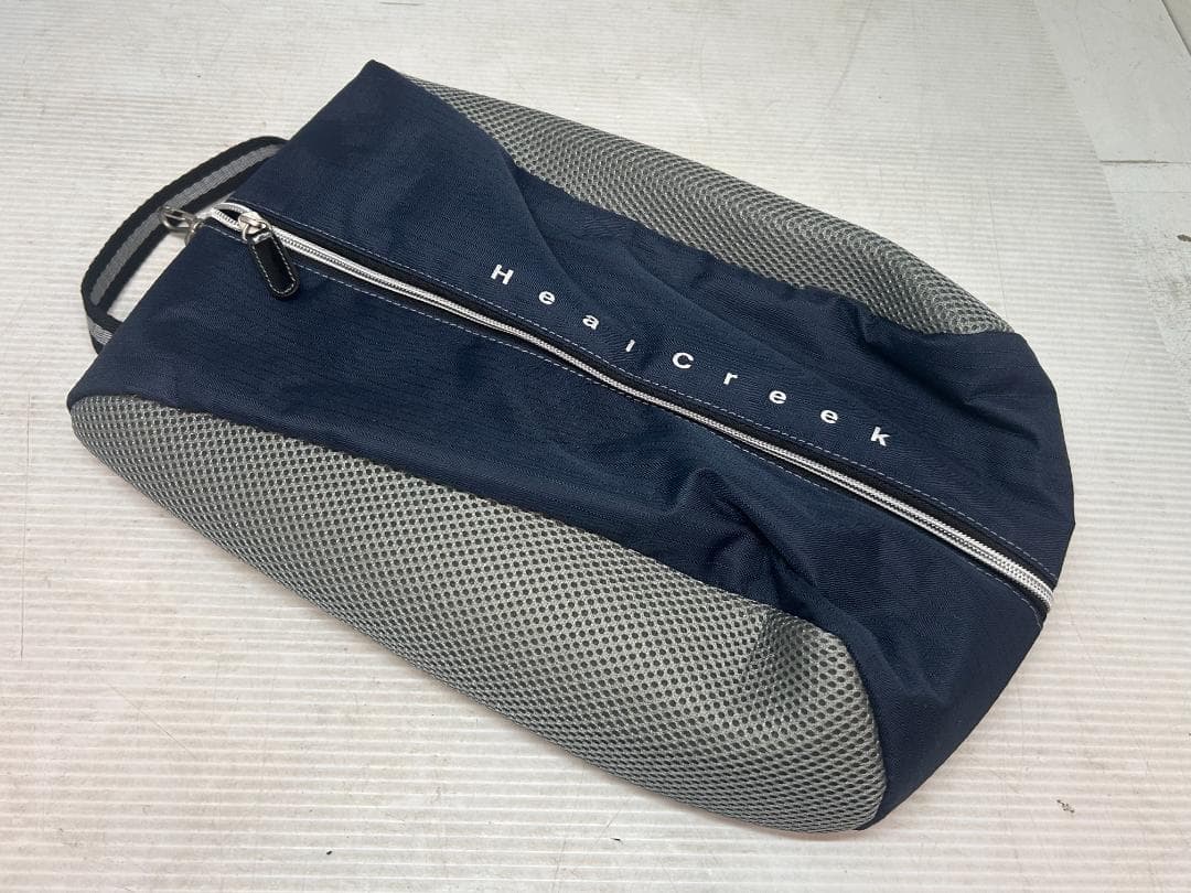 ●超美品【ヒールクリーク】キャディバッグ【紺】シューズケース付き