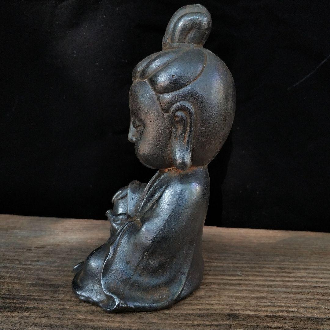 鉄器 鉄仏 仏教美術 Q版観音菩薩小仏像 工芸品 美術品 置物