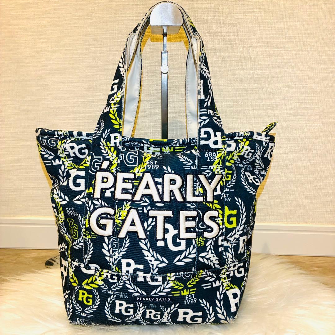 パーリーゲイツ　ローリエ柄　カートバッグ　ロゴ総柄　PG ラウンドバッグ