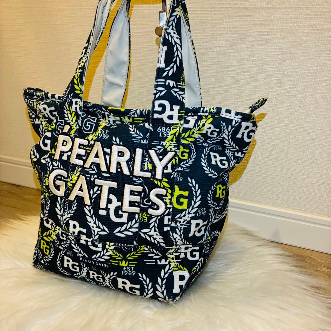 パーリーゲイツ　ローリエ柄　カートバッグ　ロゴ総柄　PG ラウンドバッグ
