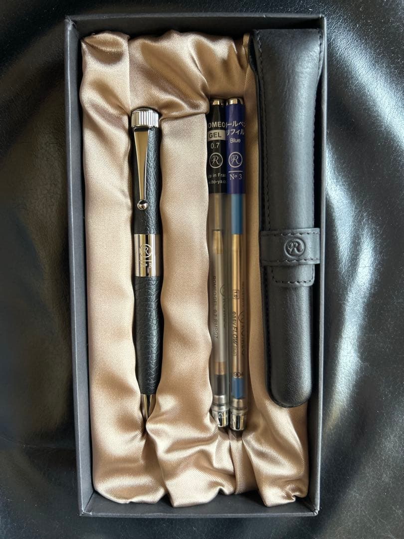 【未使用品】ROMEO No.3（レザー）ボールペン（ケース・リフィール２本付）