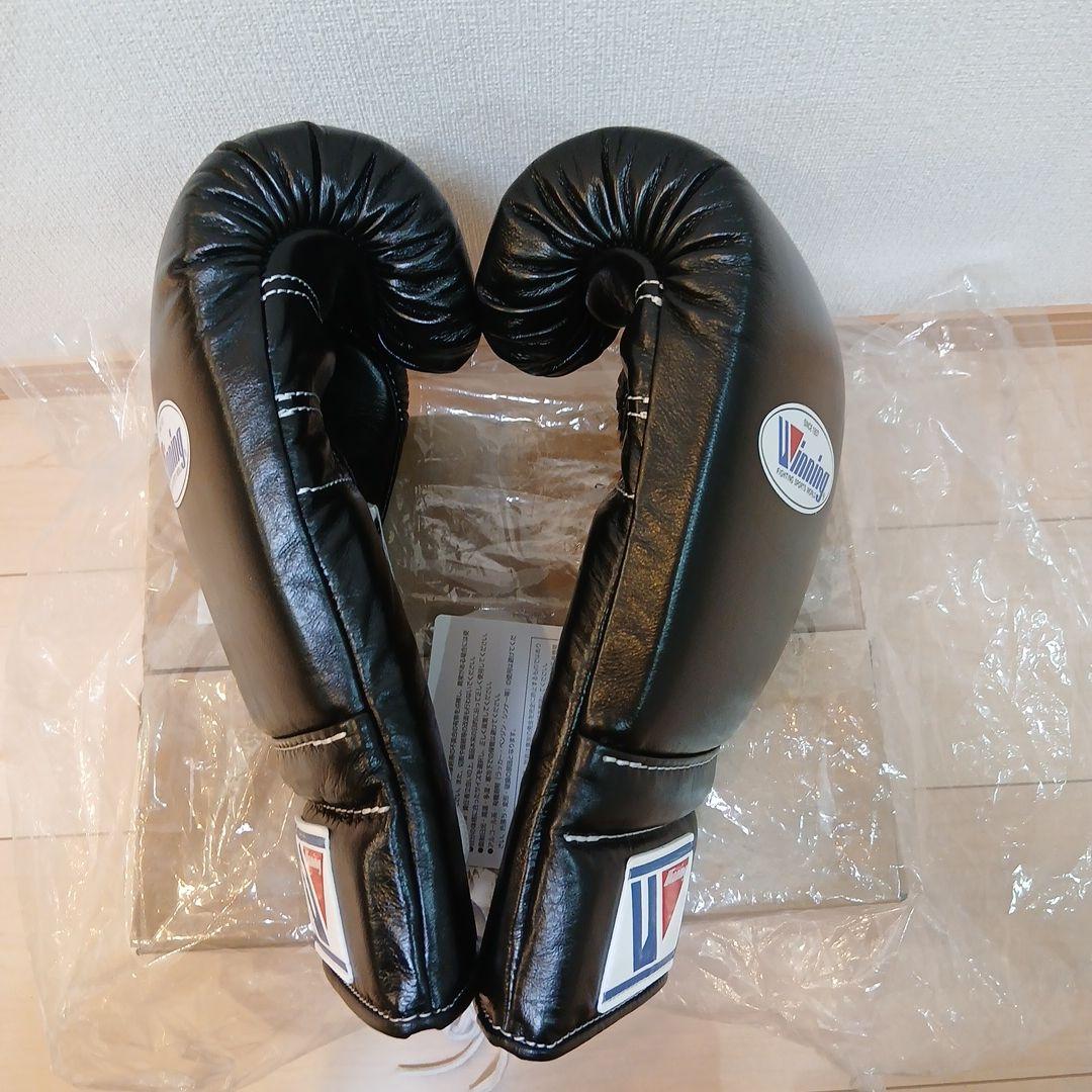Winning ボクシンググローブ 12oz ブラックひも式