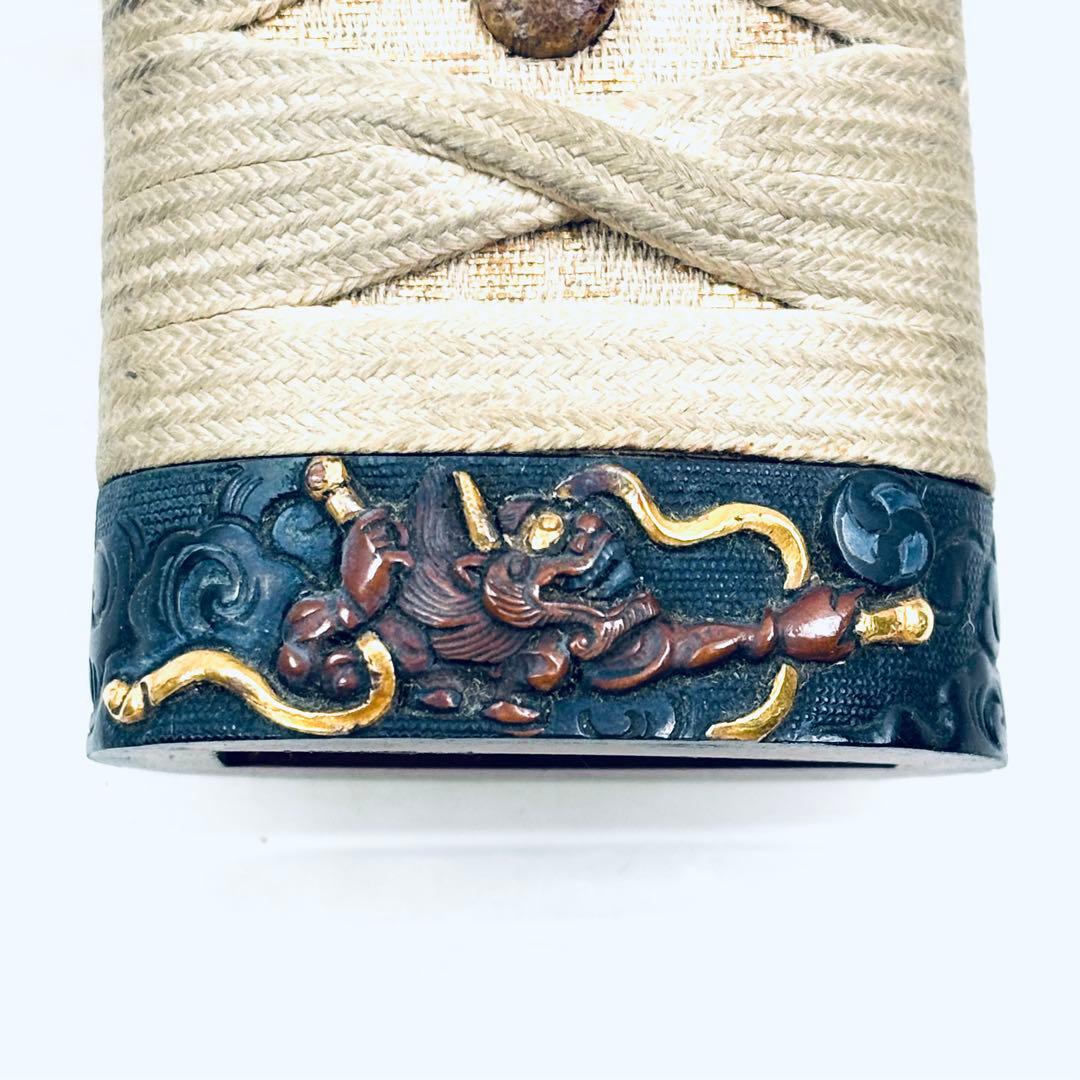 軍刀用　柄　縁頭　 風神　雷神　刀装具 武具 縁　戦時中　日本軍　軍隊　当時物